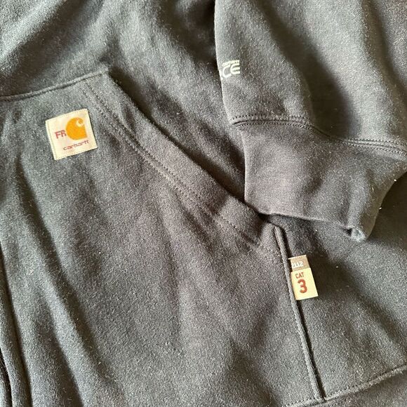 Carhartt Force Loose Fit Midweight Hooded Zip Front Sweatshirt Navy XXL NWT - Picture 4 of 8